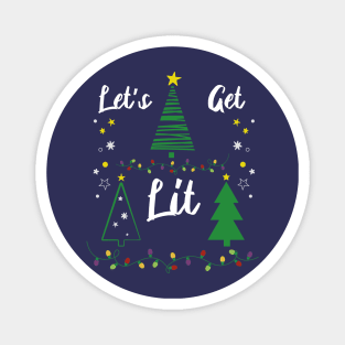 Let's Get Lit Funny Christmas Drinking Magnet